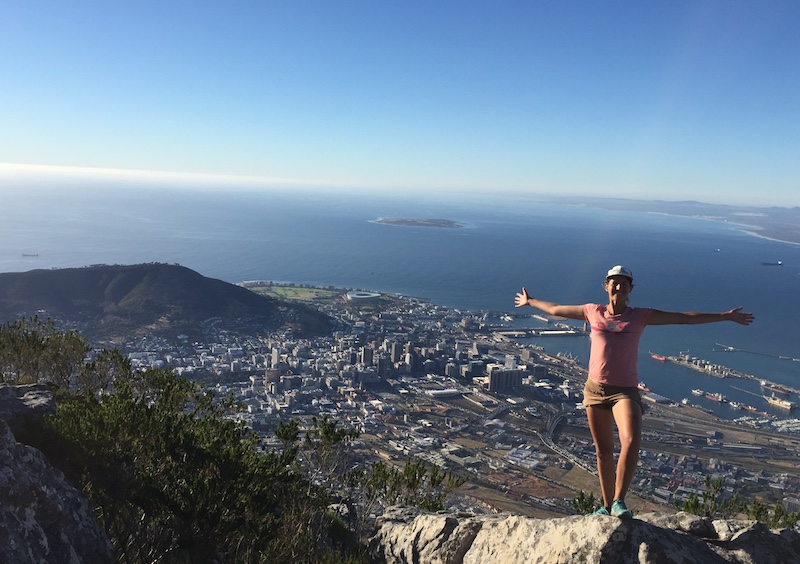 Image of Majka Baur on top of mountain in Cape Town in the beginning of her Life Quest Journey.